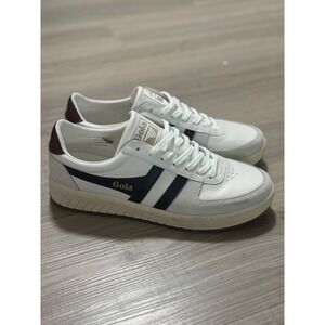 Gola Grandslam Classic Men Leather White Navy Burgundy Sneakers Size 11